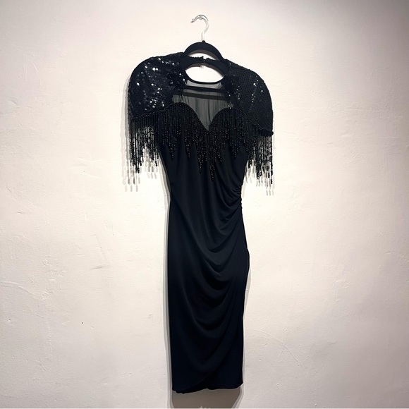 KAREN OKADA vintage 80’s sequin beaded party dress - Picture 1 of 4